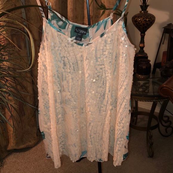 BKE Tops - BKE Sequined / Floral Tank BKE Tops - BKE Sequined / Floral Tank